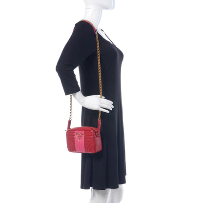 Prada Soft Calfskin Diagramme Crossbody Bag Fuoco Magenta 2 of 9