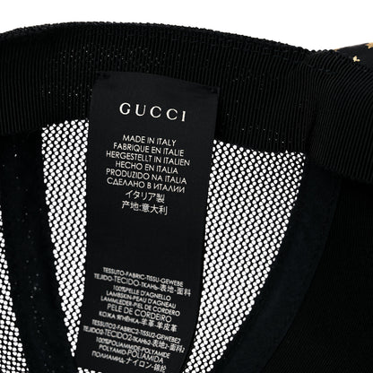 Gucci X SEGA Calfskin GUCCY Stars Baseball Hat M Black Gold 9 of 10