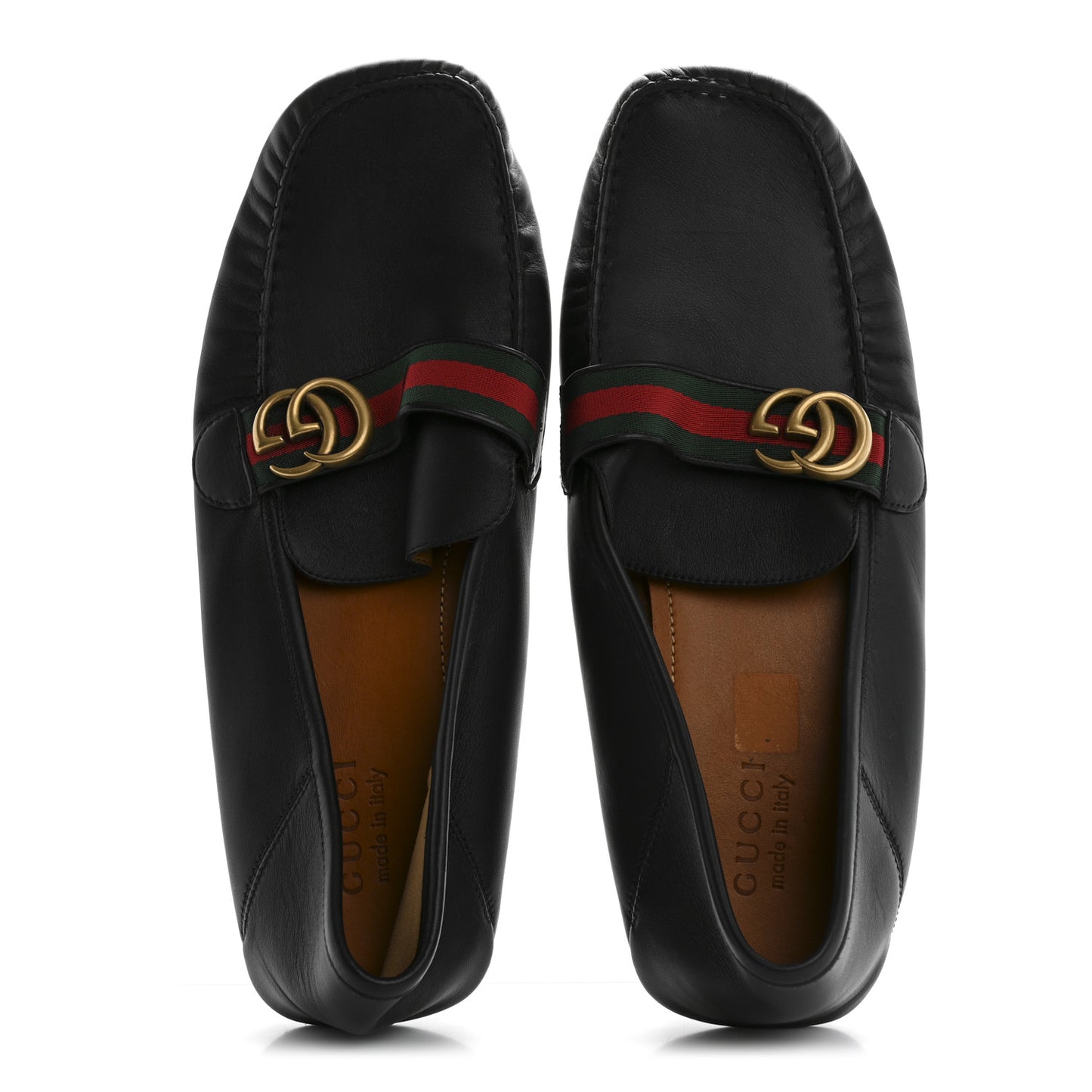 Velvety Calfskin Web Mens Noel Driver Loafers 12.5 Blue