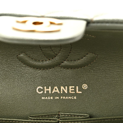 Chanel Iridescent Caviar Quilted Small Double Flap Green 6 of 10