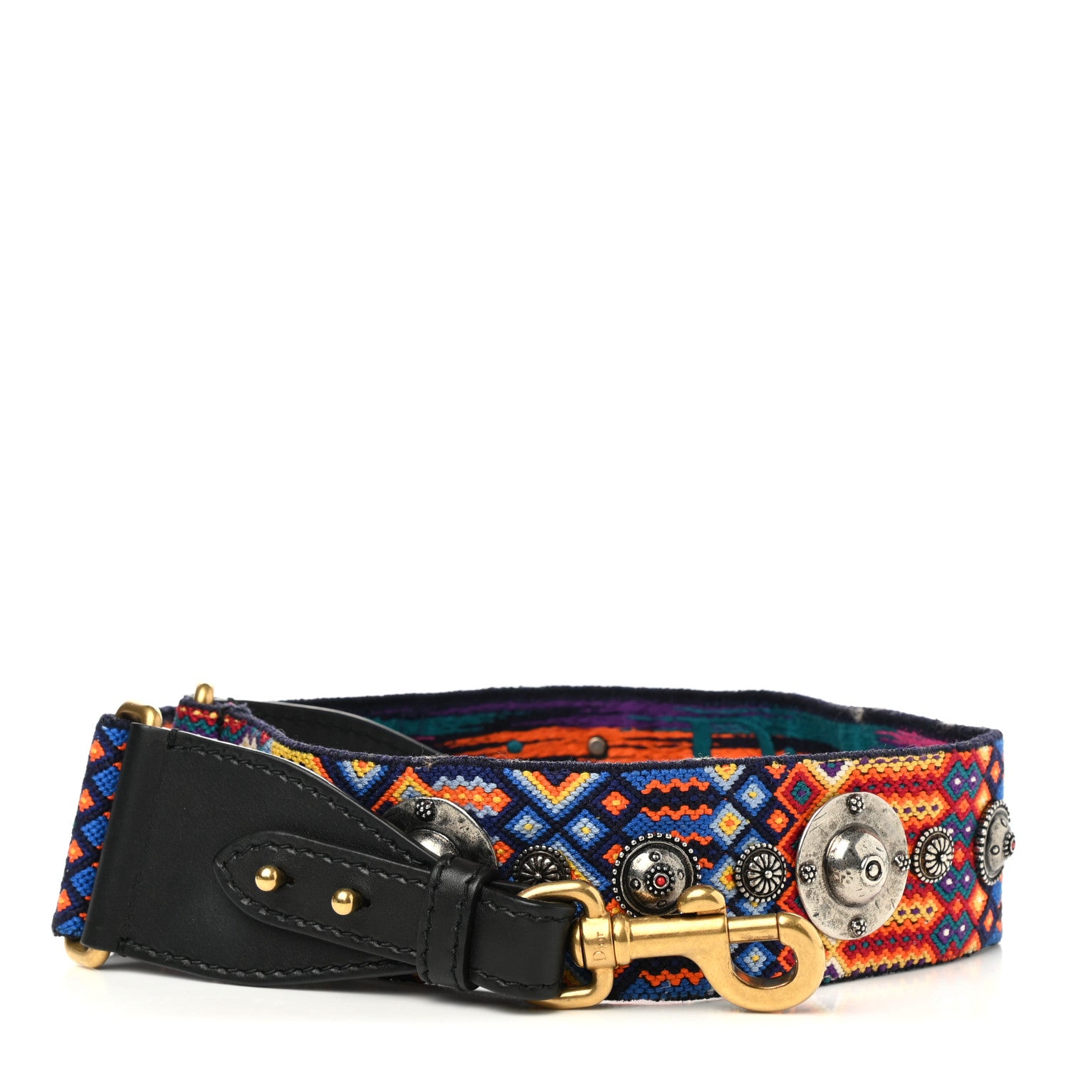 Christian Dior Canvas Embroidered Studded Mexico Shoulder Strap Multicolor 1 of 6