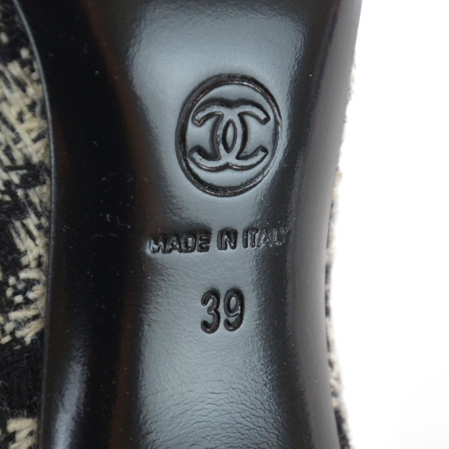 Chanel Tweed Houndstooth CC Pumps 39 6 of 6