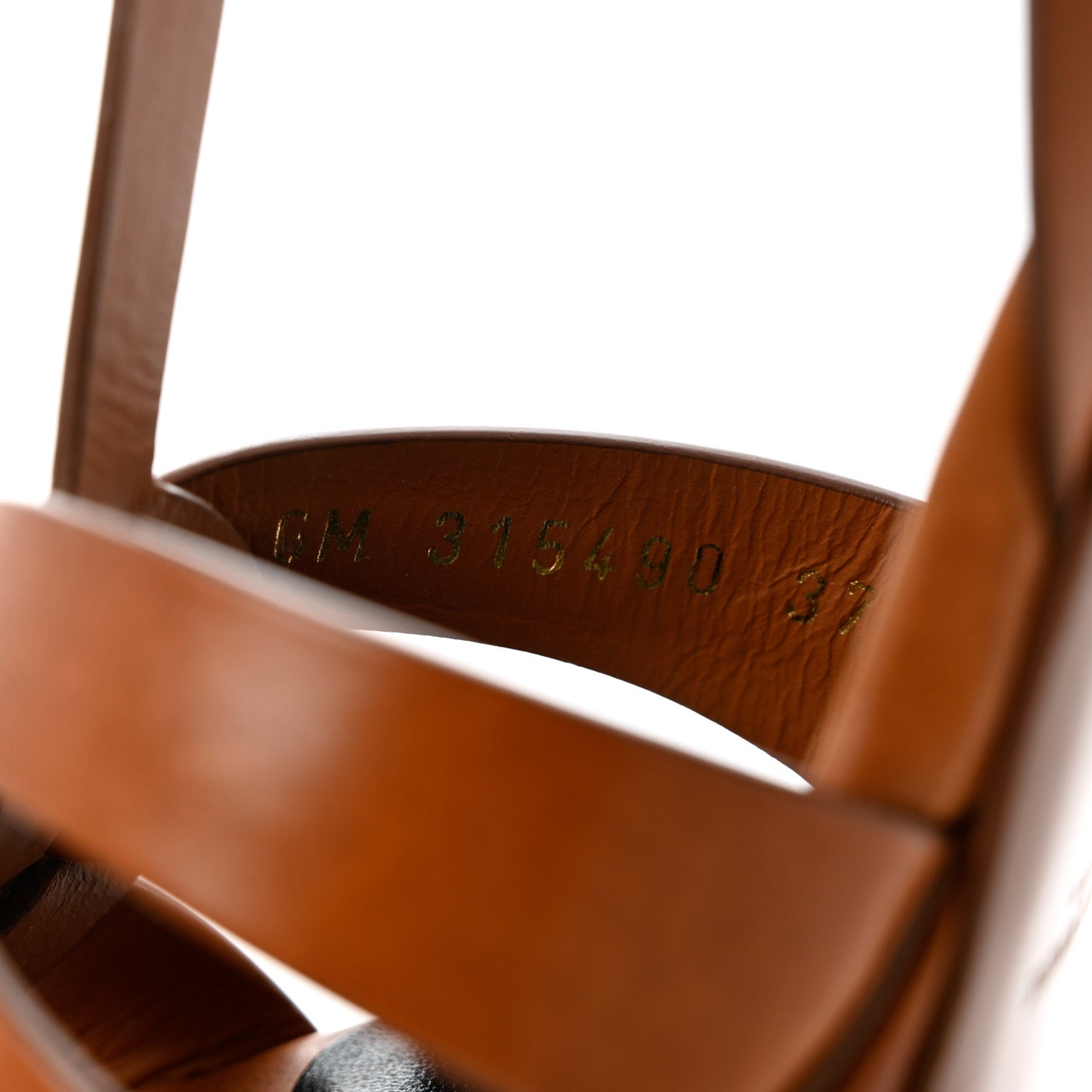 Calfskin Tribute 75 Platform Sandals 37 Dark Cuoio