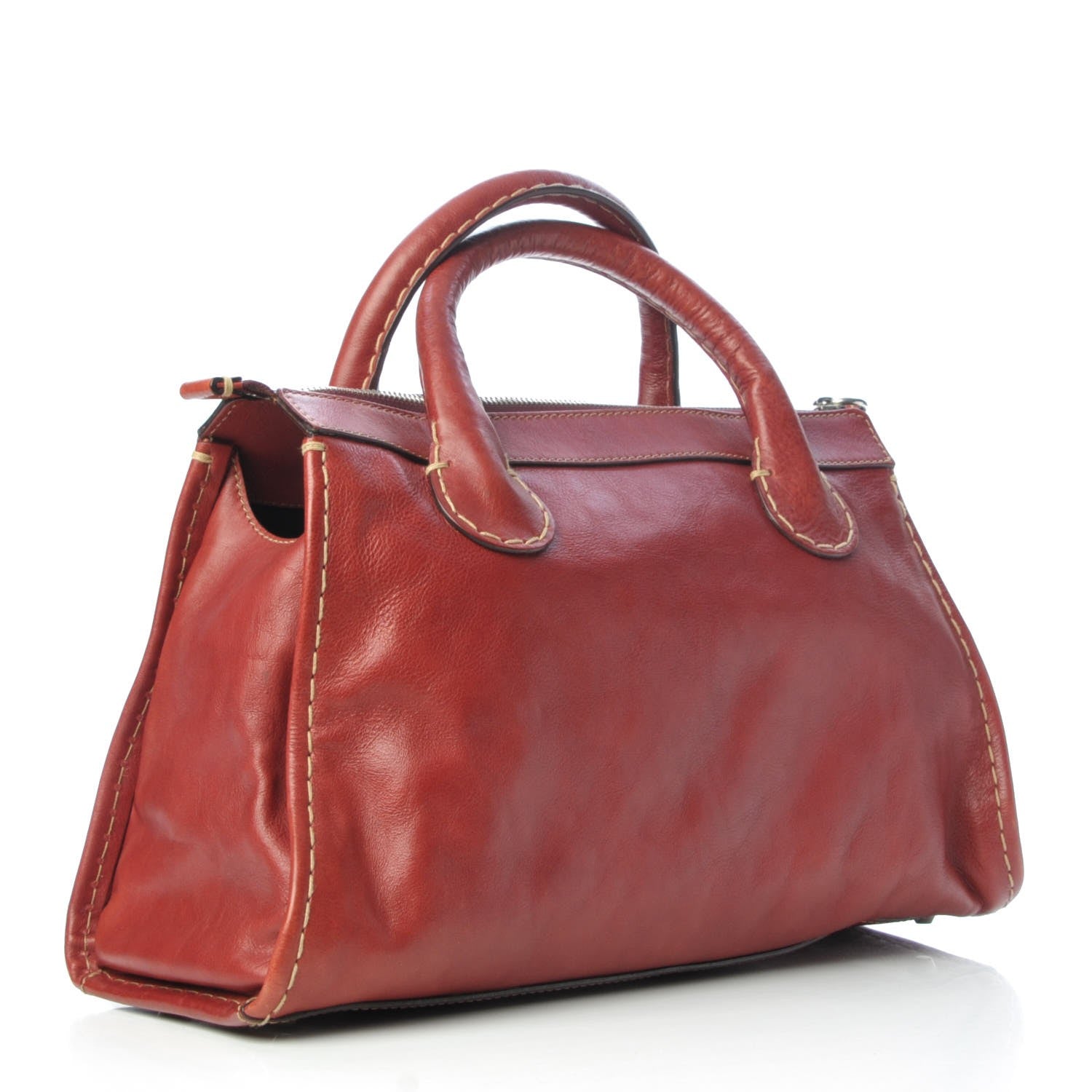 Chloe Calfskin Edith Satchel Whiskey 3 of 12