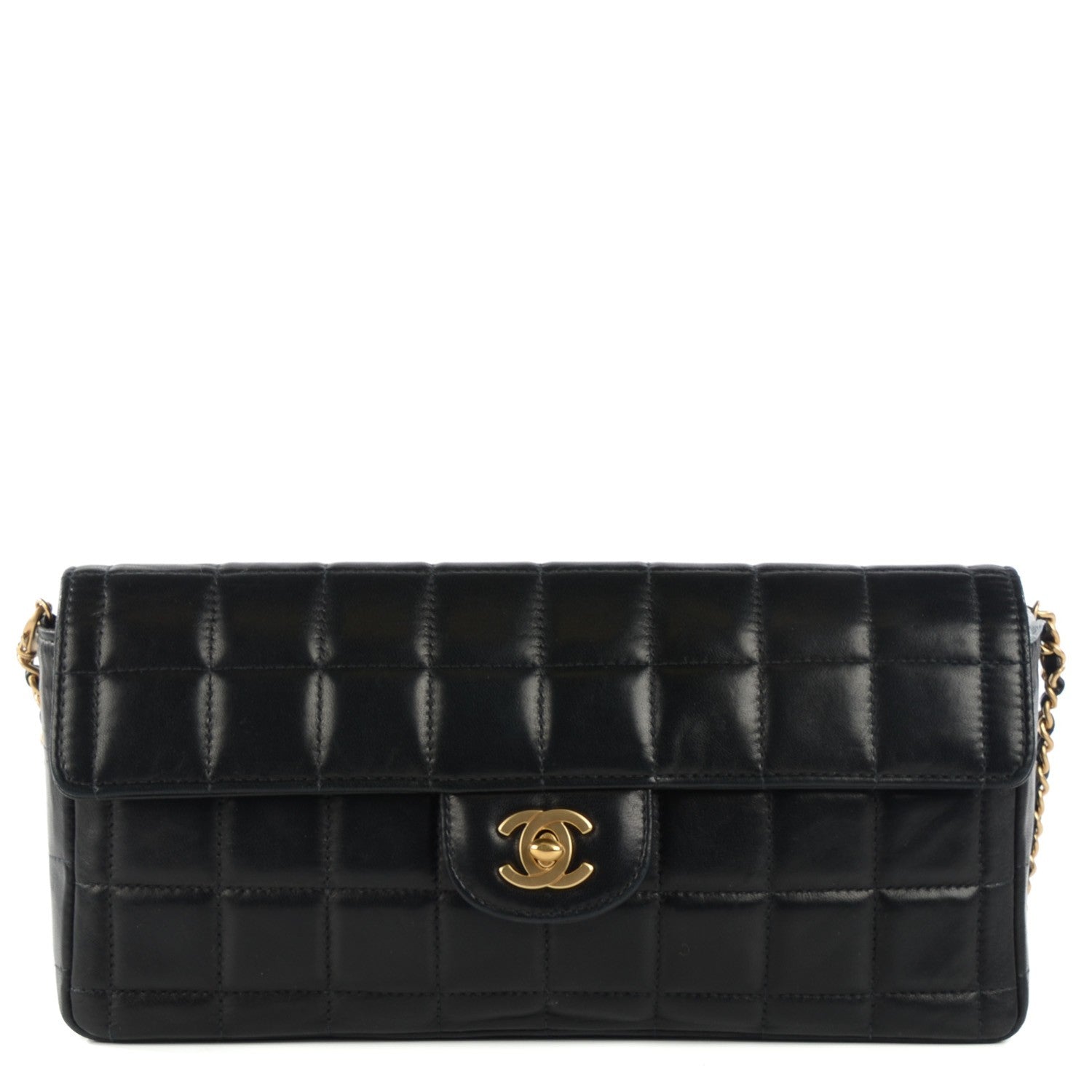 Chanel Lambskin Quilted East West Chocolate Bar Flap Black 2 of 18