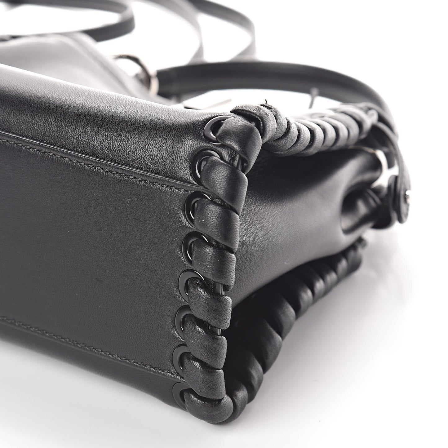 Nappa Lace Up Mini Peekaboo Iconic Satchel Black