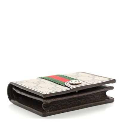 Gucci GG Supreme Monogram Web Ophidia Small Wallet Beige Dark Brown 4 of 8