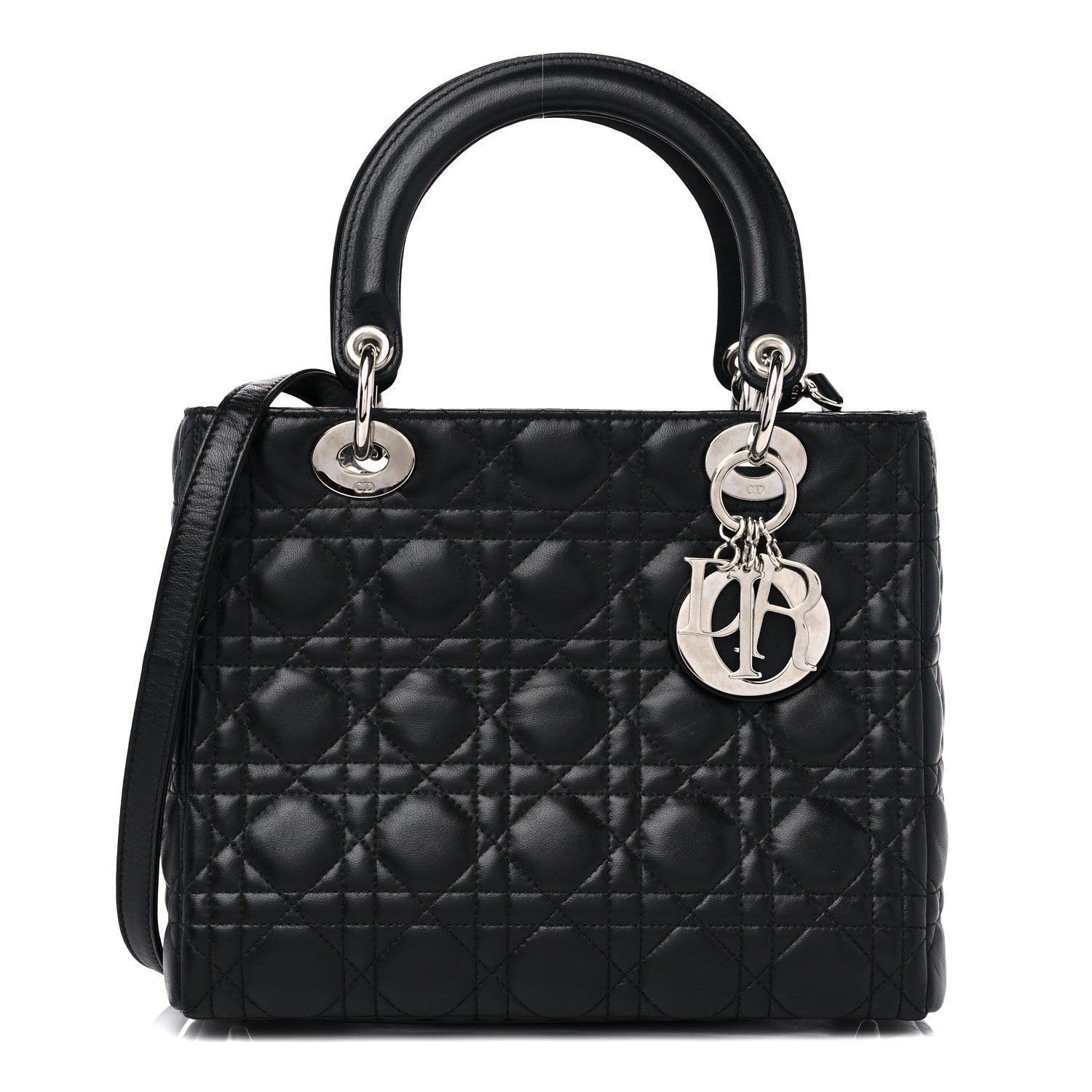 Christian Dior Lambskin Cannage Medium Lady Dior Black 1 of 18