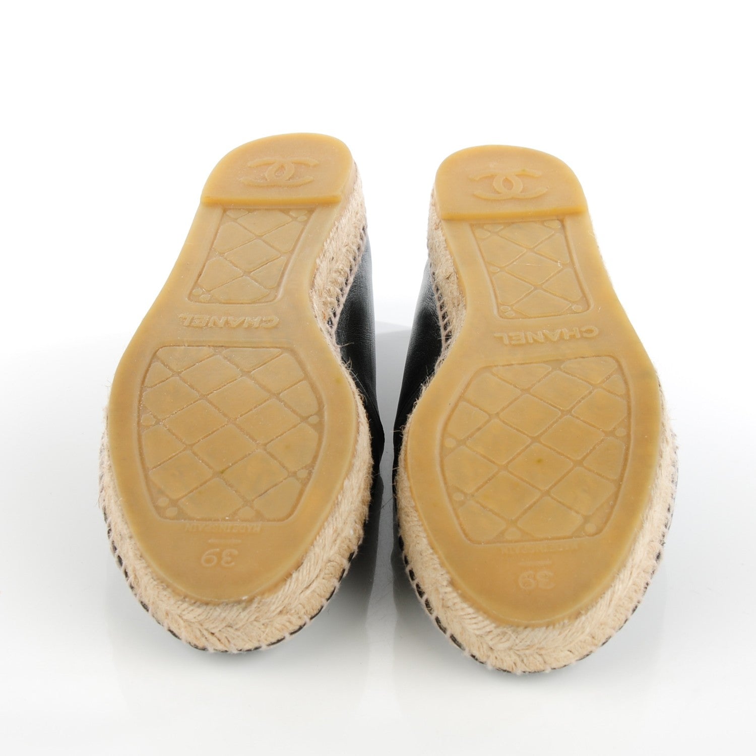 Chanel Lambskin CC Espadrilles 39 Black 5 of 9