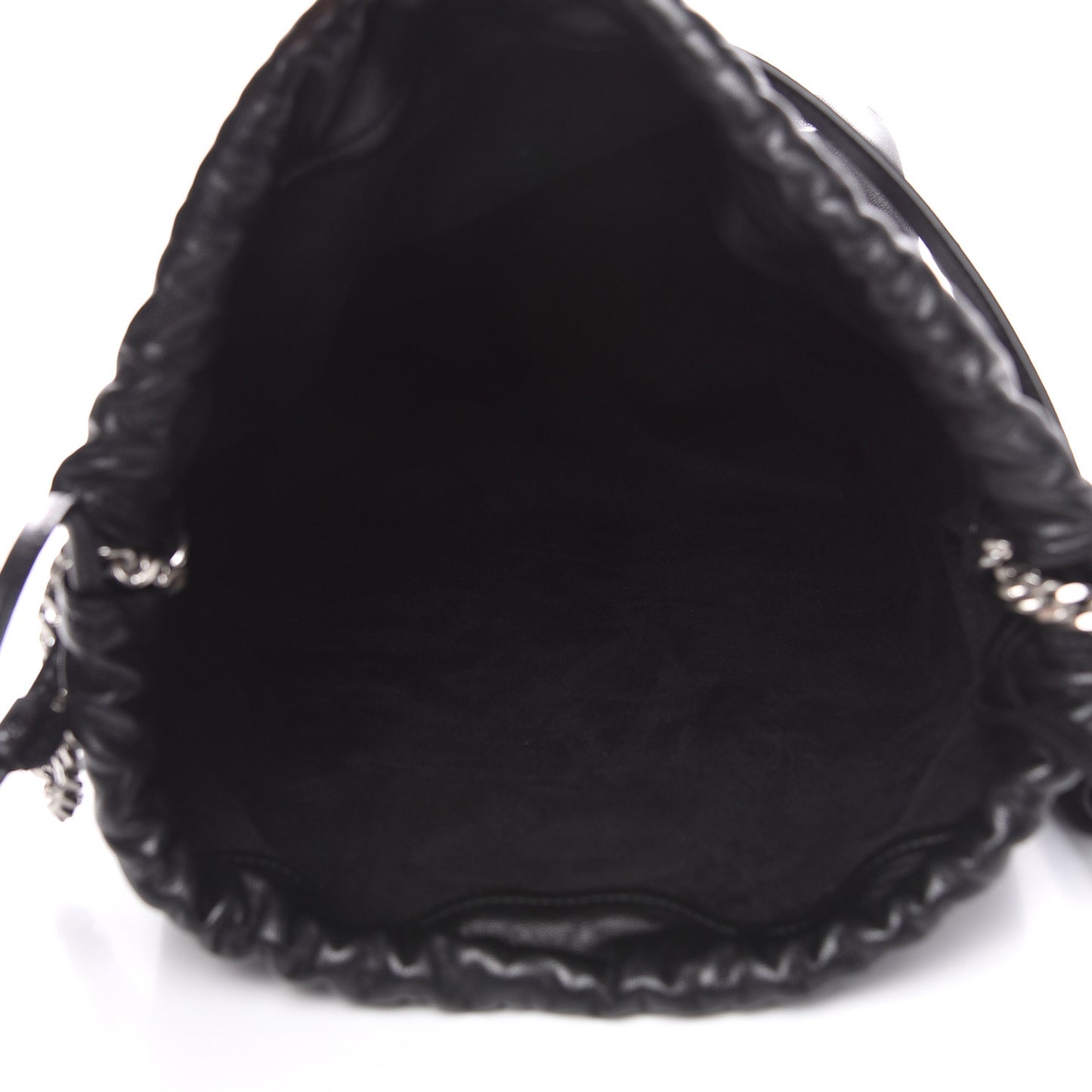 Lambskin Teddy Drawstring Bag Black