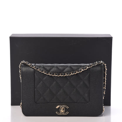 Chanel Caviar Quilted Vintage Mademoiselle Wallet On Chain WOC Black 12 of 12