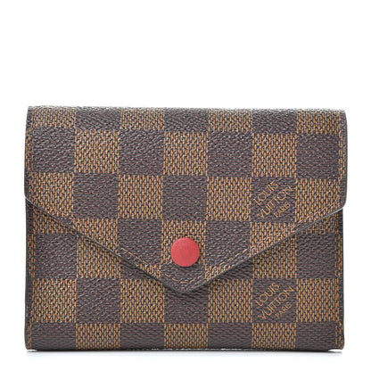 Louis Vuitton Damier Ebene Victorine Wallet Red 1 of 8