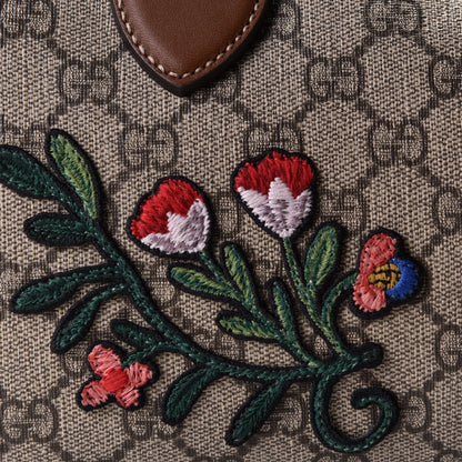 Gucci GG Supreme Monogram Floral Embroidered Small Boston Brown 8 of 9
