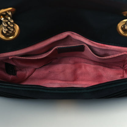 Gucci Velvet Matelasse Mini GG Marmont Shoulder Bag Black 5 of 17