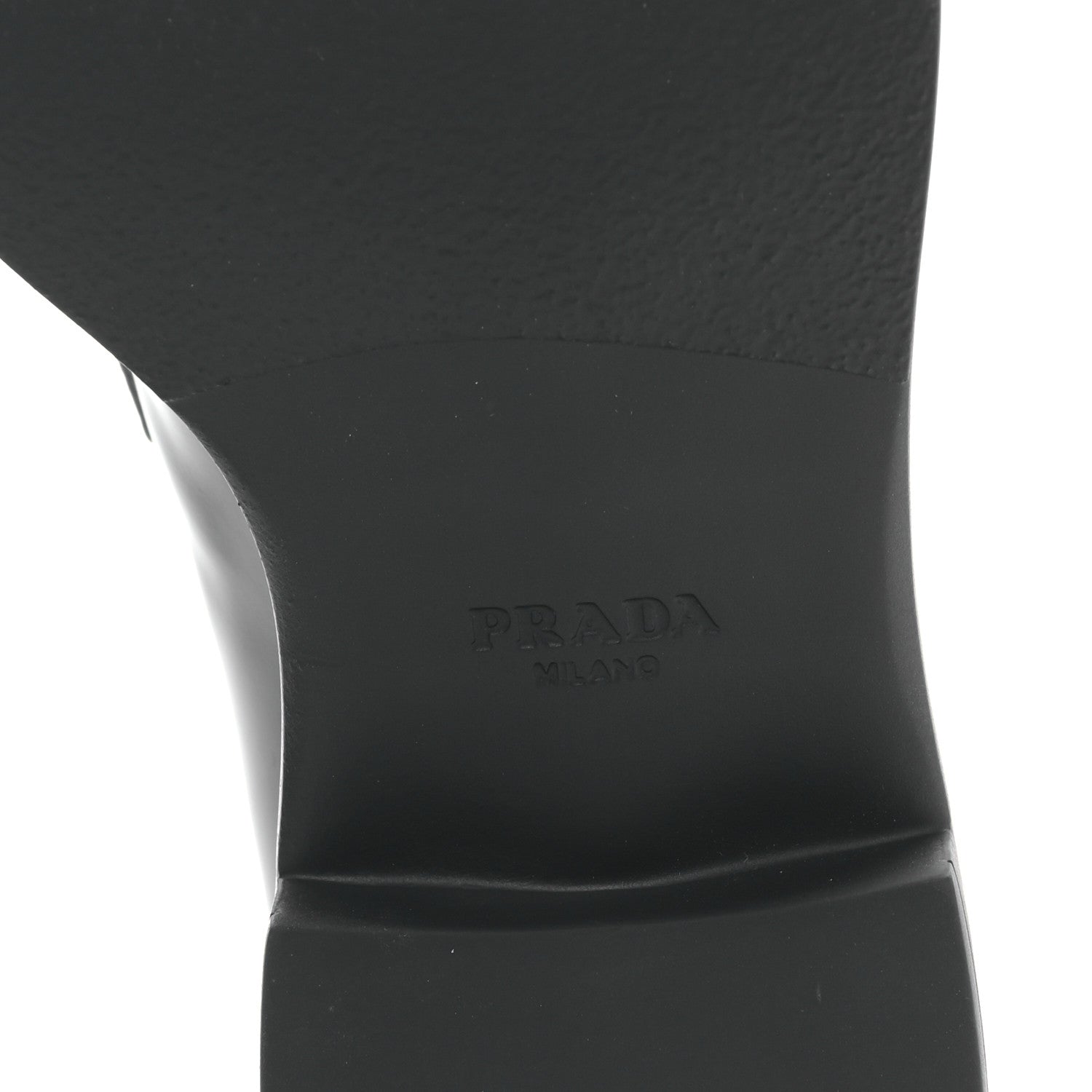 Prada Spazzolato Metal Triangle Logo 50mm Loafers 38.5 Black 7 of 9