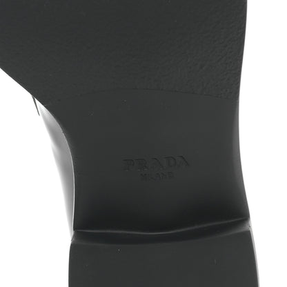 Prada Spazzolato Metal Triangle Logo 50mm Loafers 38.5 Black 7 of 9
