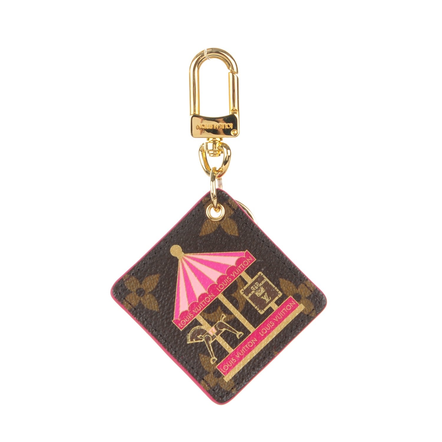 Louis Vuitton Monogram Illustre Carousel Bag Charm Key Ring Pink 1 of 4