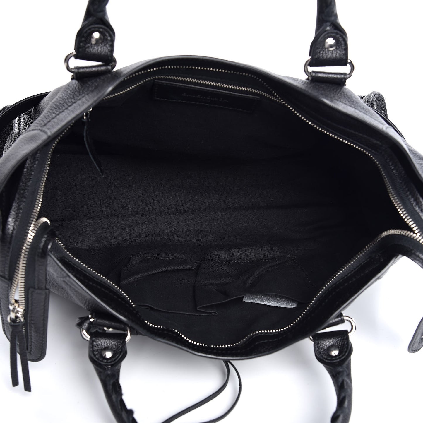 Chevre Silver Metallic Edge Hardware City Black