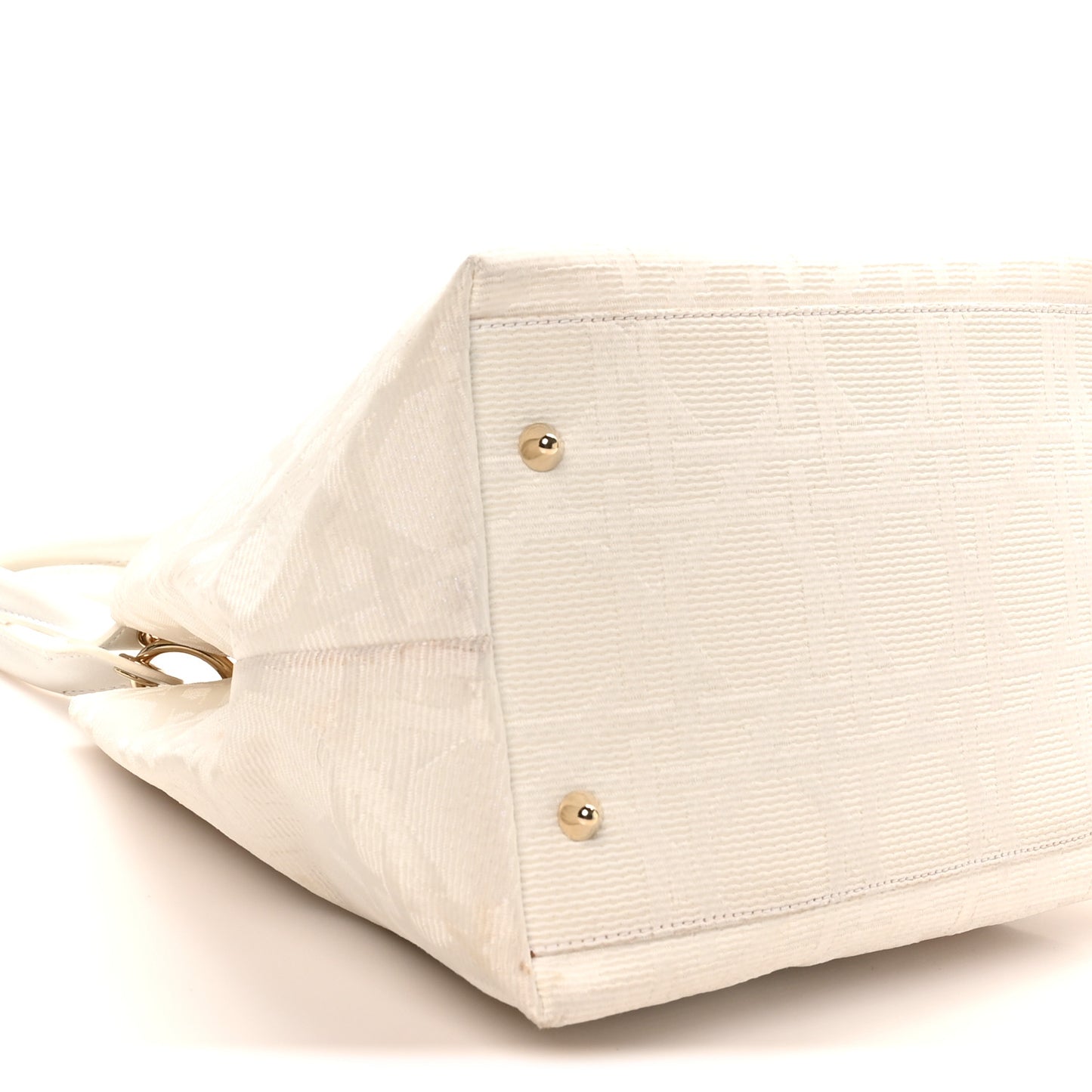 Canvas Cannage Small Soft Lady Dior Shopping Tote White
