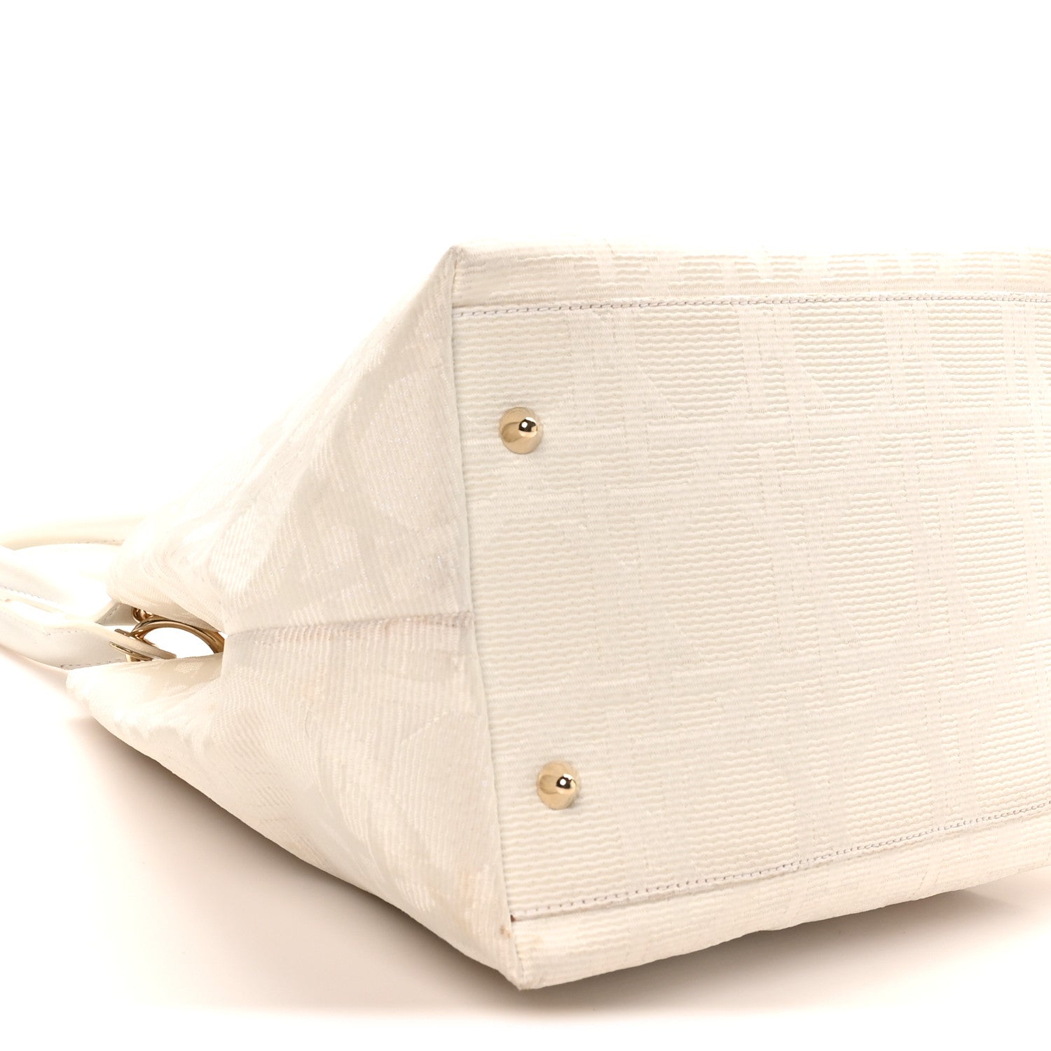 Christian Dior Canvas Cannage Small Soft Lady Dior Shopping Tote White 9 of 10