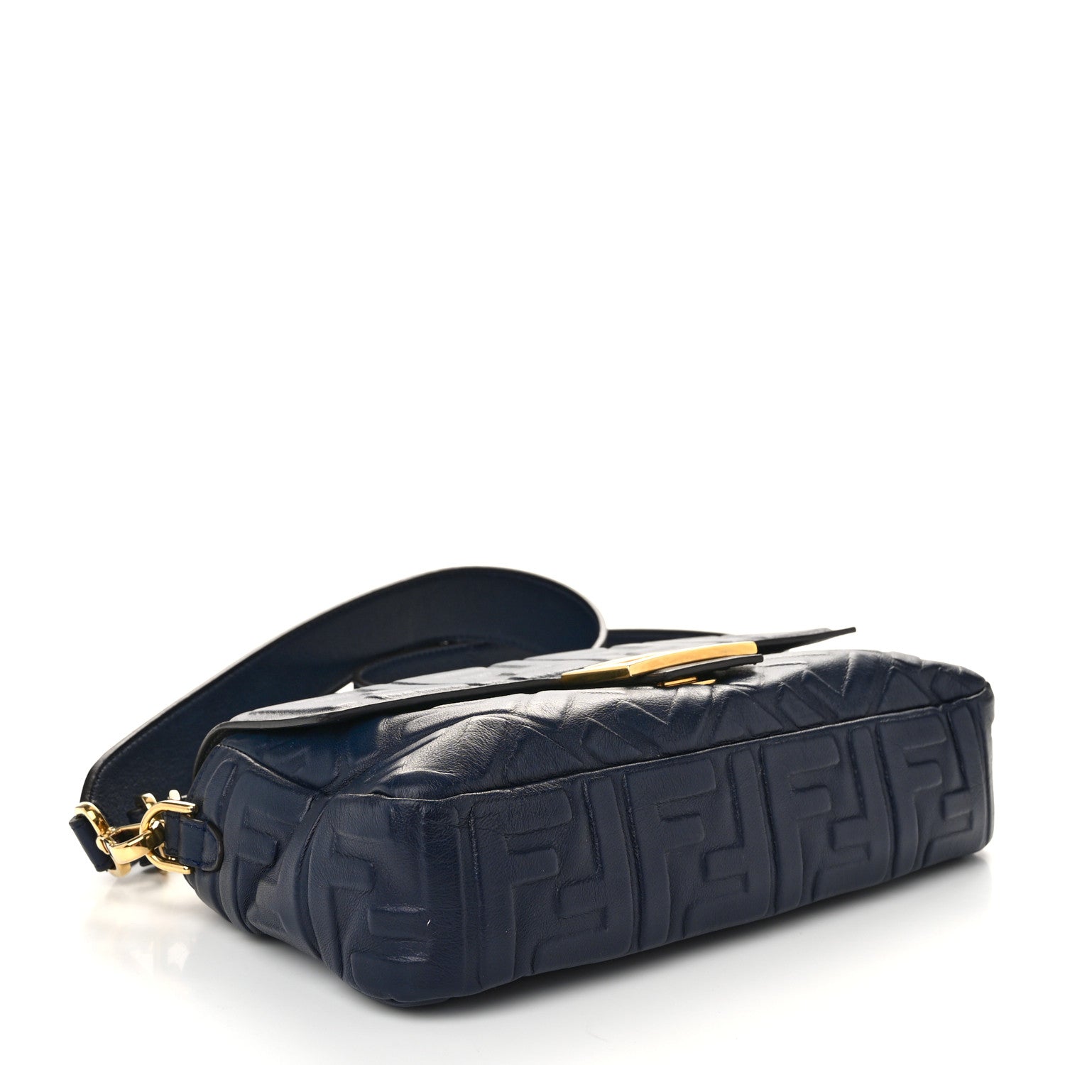 Fendi Nappa FF 1974 Embossed Baguette Midnight 4 of 11