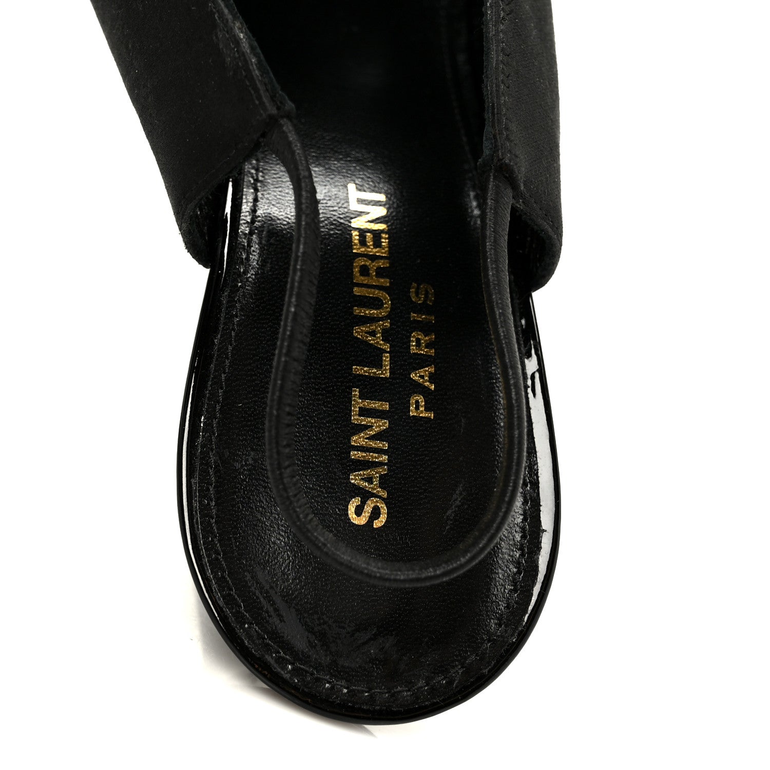Saint Laurent Raso Regale Raven 110 Slingback Pumps 37 Black 7 of 10