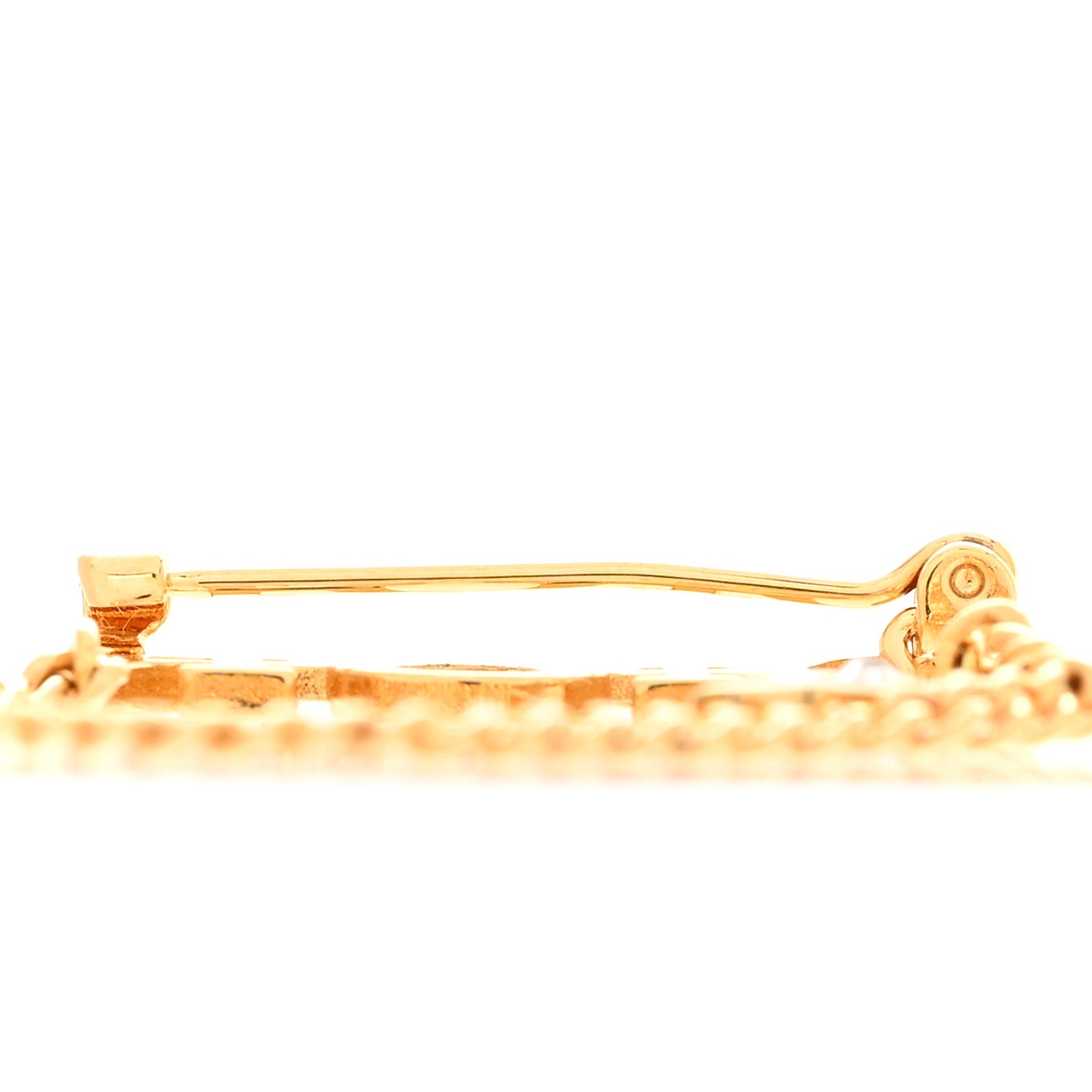 Christian Dior Metal Crystal Logo Dio(r)evolution Chain Brooch Gold 4 of 4