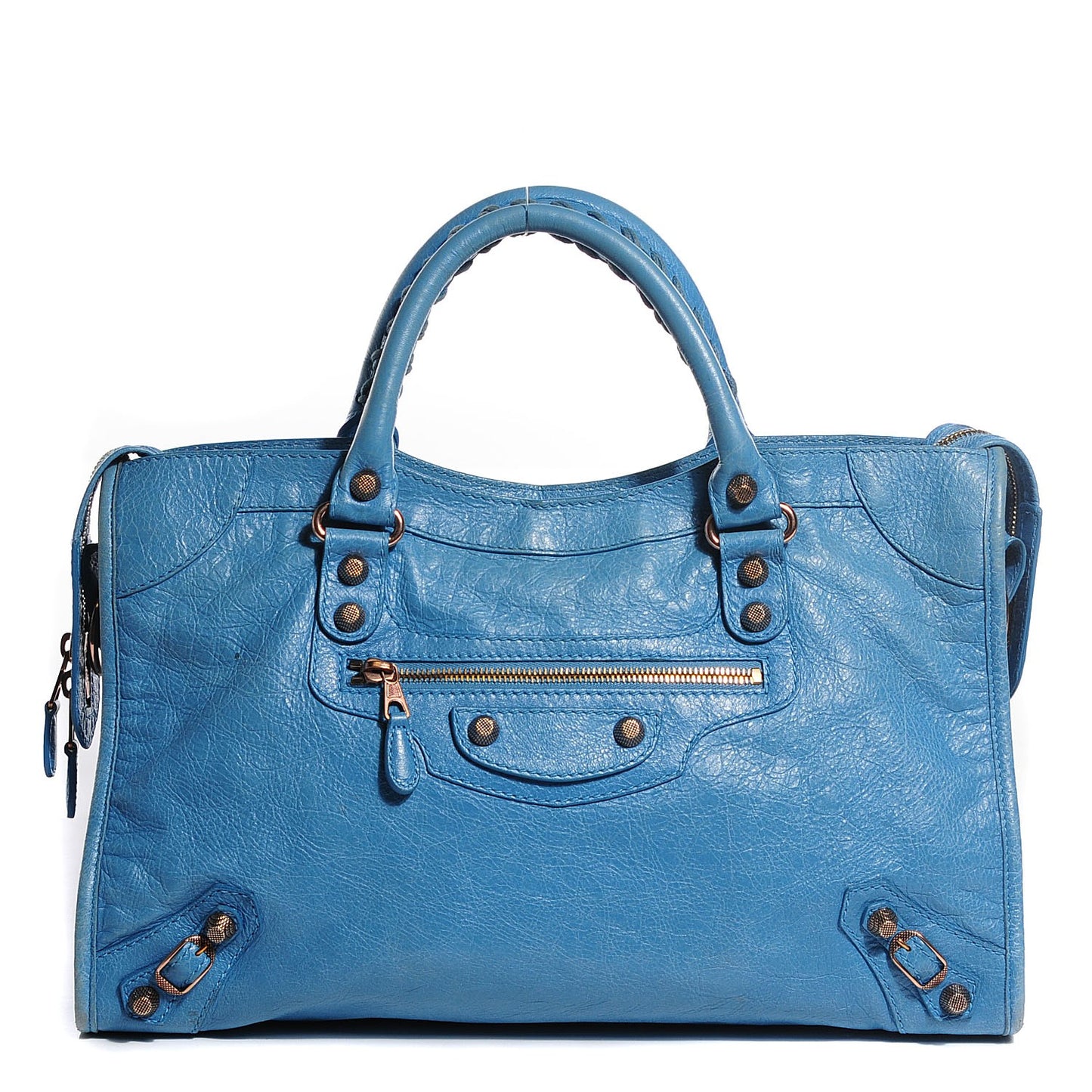 Agneau Giant 12 Rose Gold Hardware City Bleu Indigo