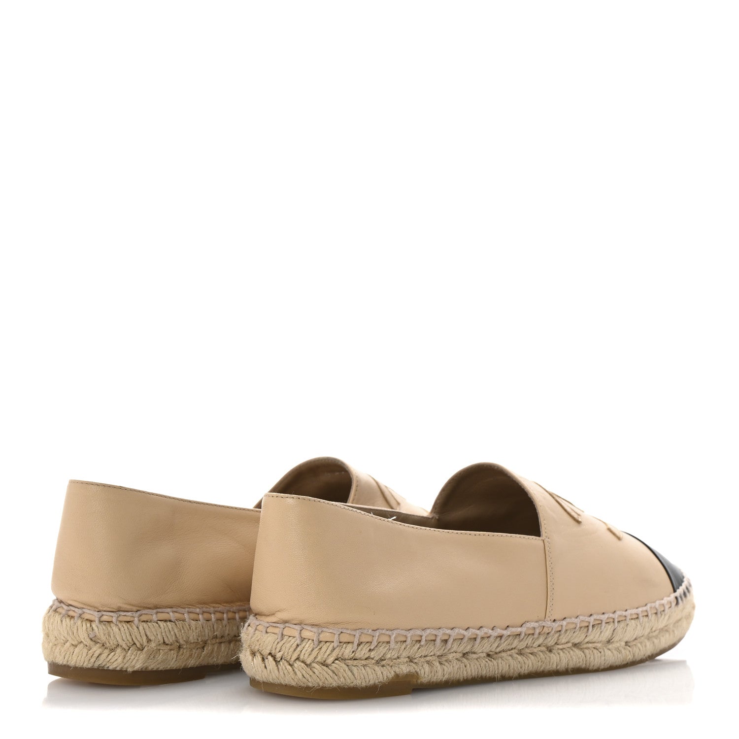 Chanel Lambskin CC Espadrilles 40 Beige Black 5 of 11