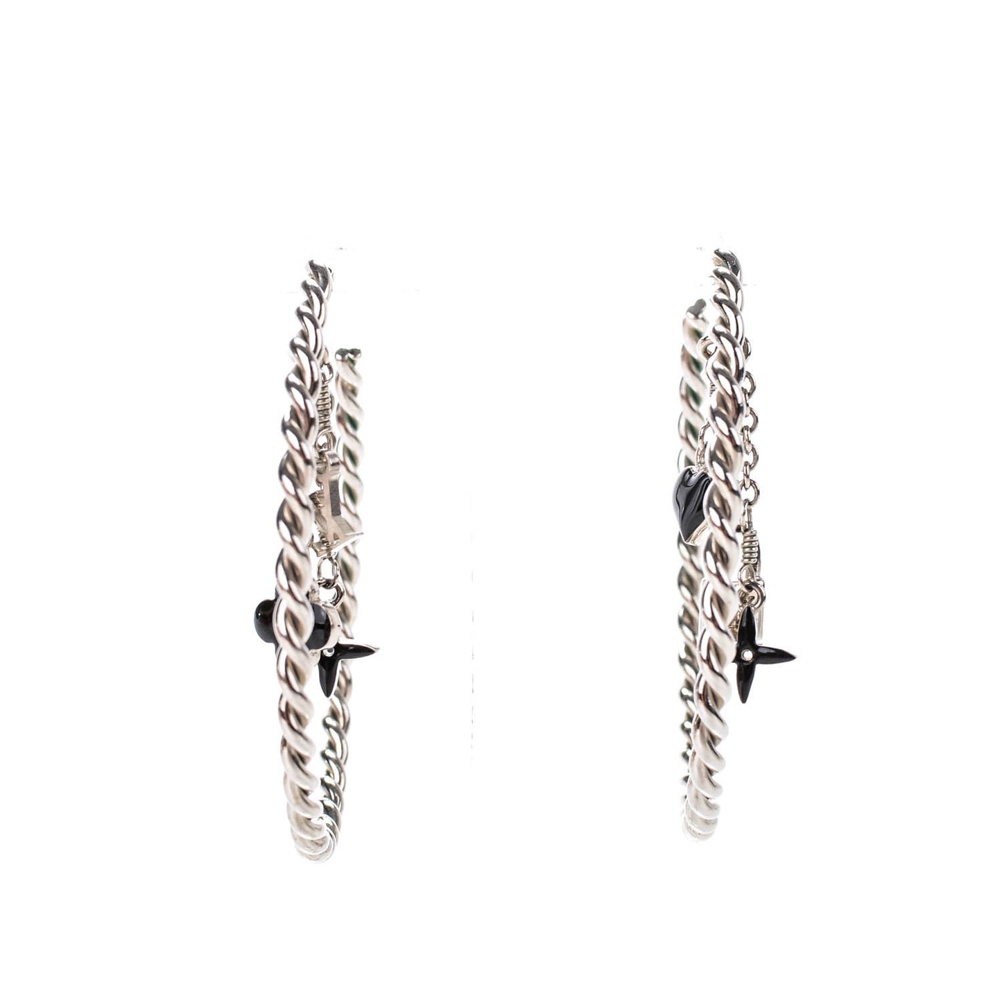 Sweet Monogram Creole Hoop Earrings Silver