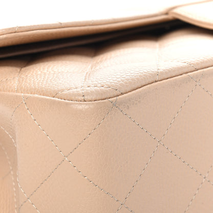 Chanel Caviar Quilted Jumbo Double Flap Beige Clair 11 of 12