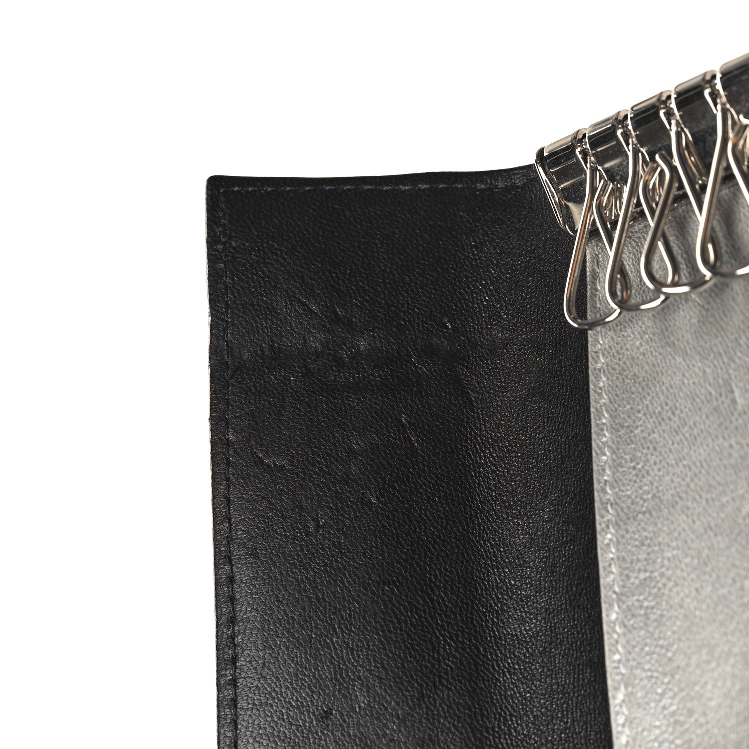 Chanel Lambskin Camellia Embossed 6 Key Holder Black 8 of 9