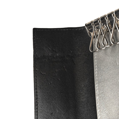 Chanel Lambskin Camellia Embossed 6 Key Holder Black 8 of 9