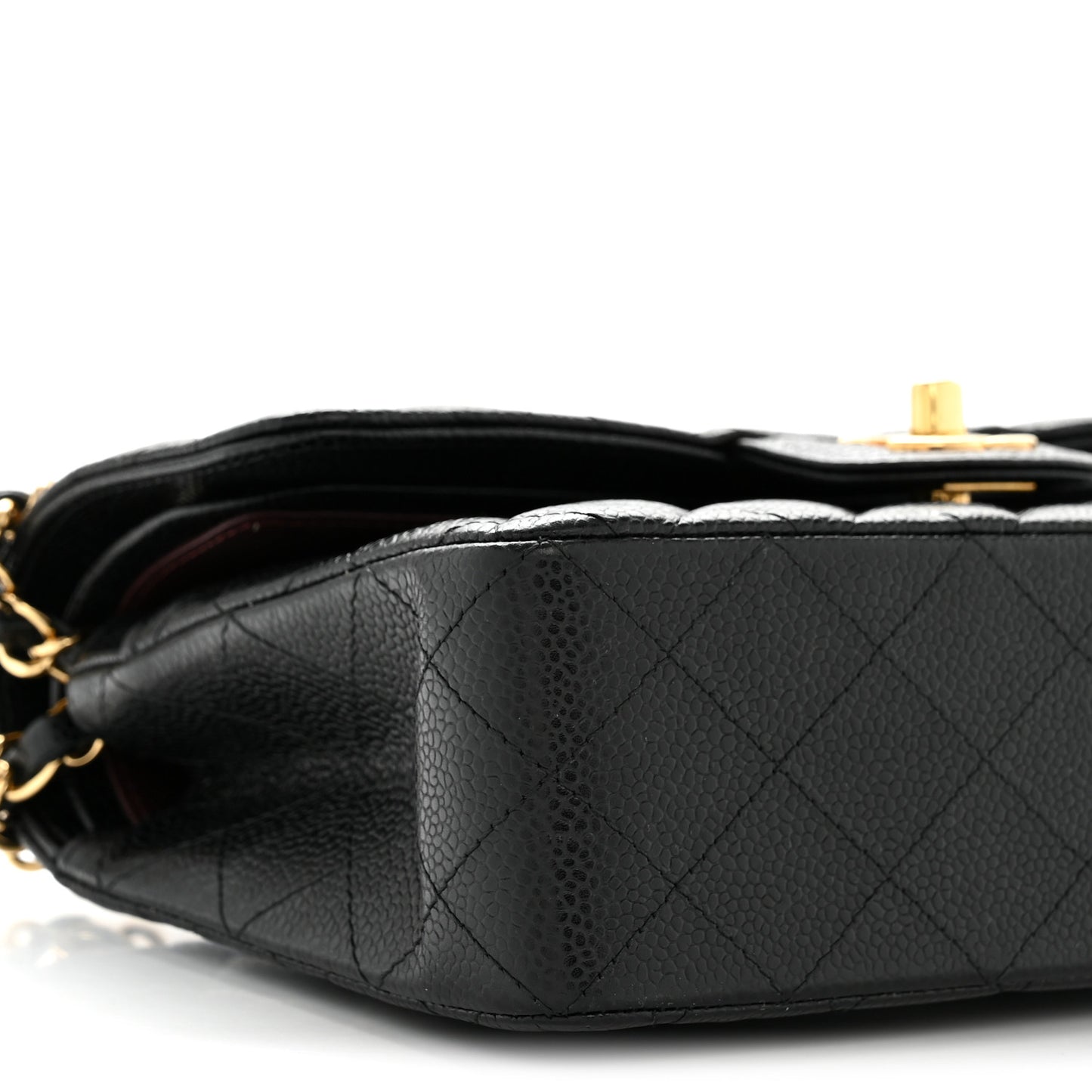 Caviar Quilted Small Double Flap Black