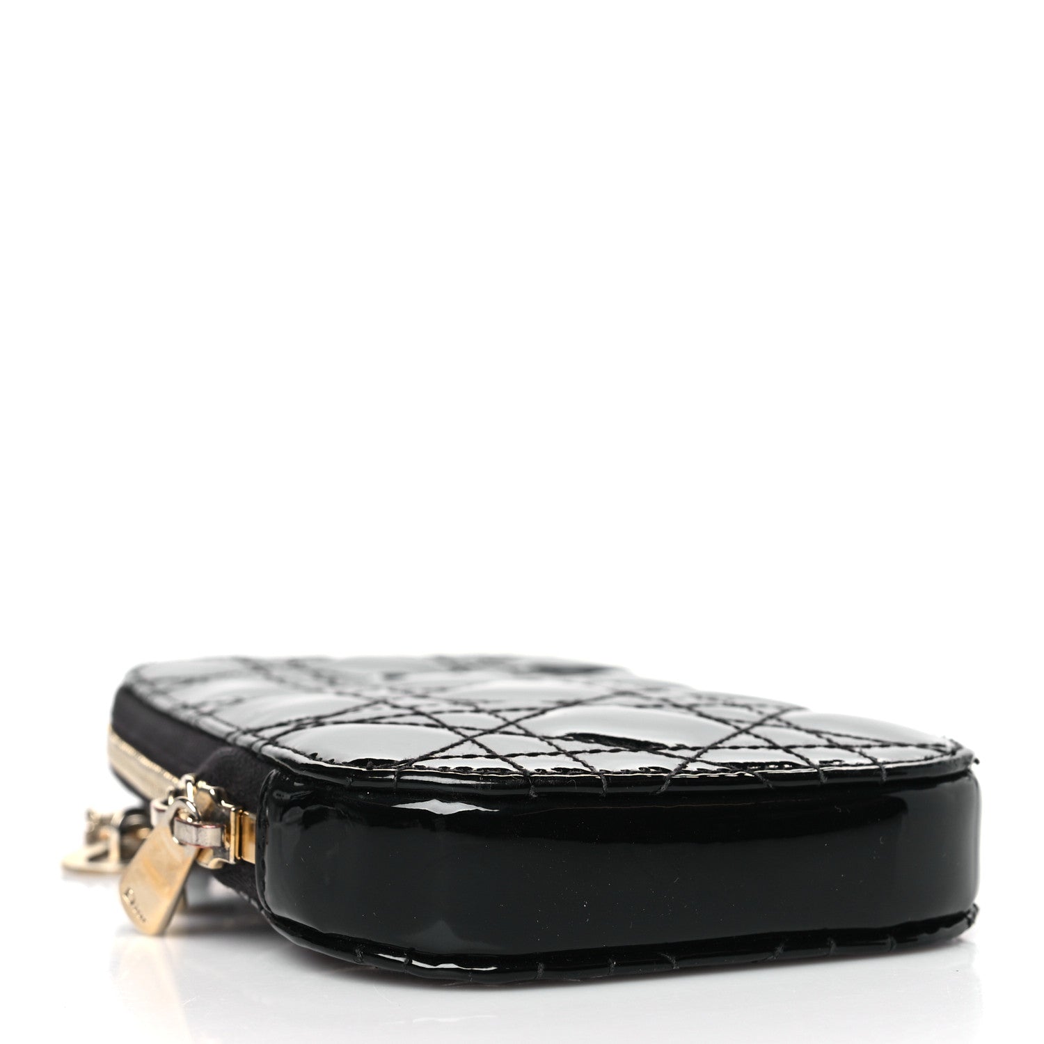 Christian Dior Patent Cannage Lady Dior Phone Holder Black 4 of 10