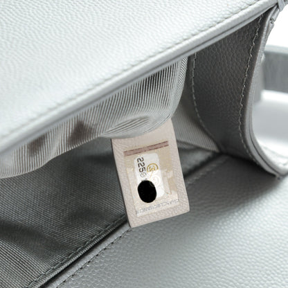 Chanel Metallic Caviar Chevron Medium Boy Flap Silver 8 of 8
