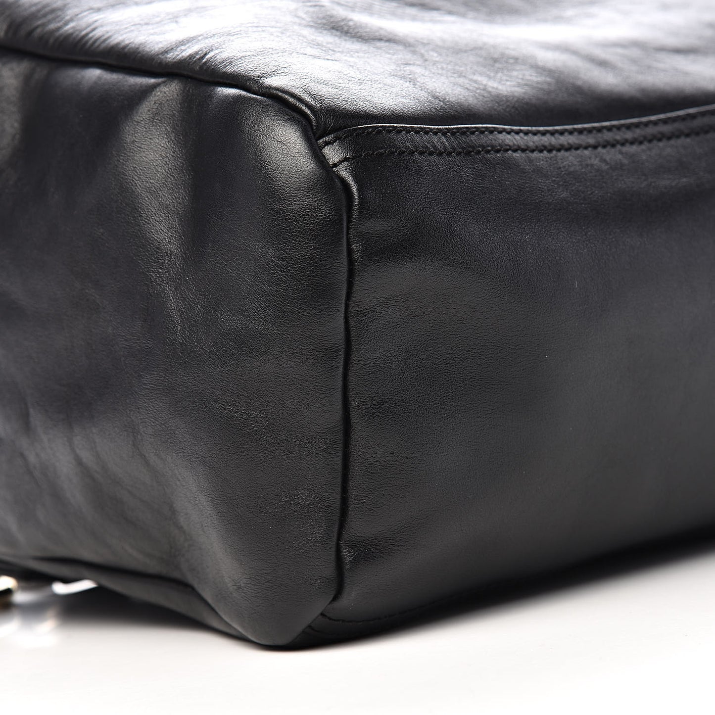 Calfskin Whipstitch Large Pandora Black