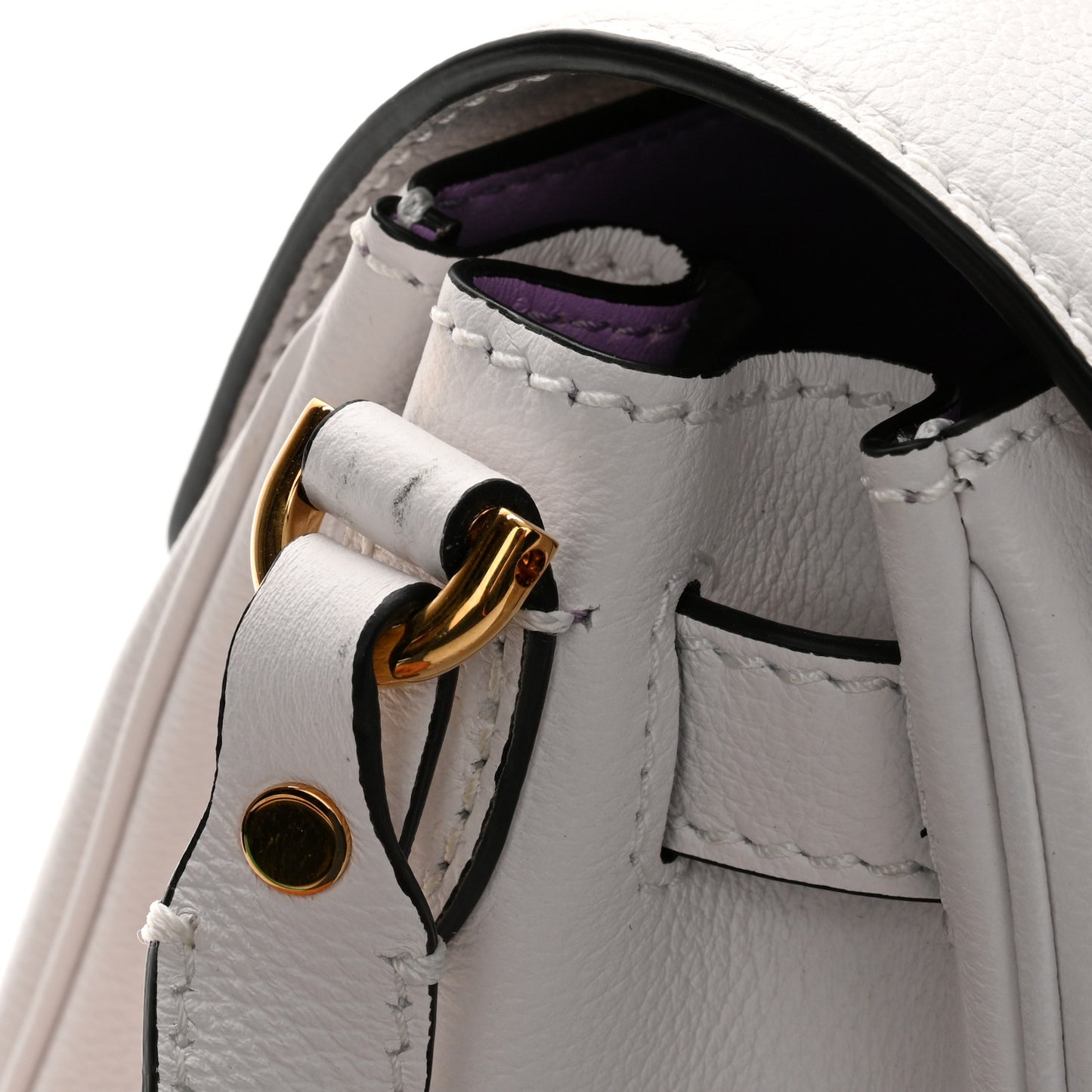Calfskin Medium La Medusa Top Handle Handbag Optical White