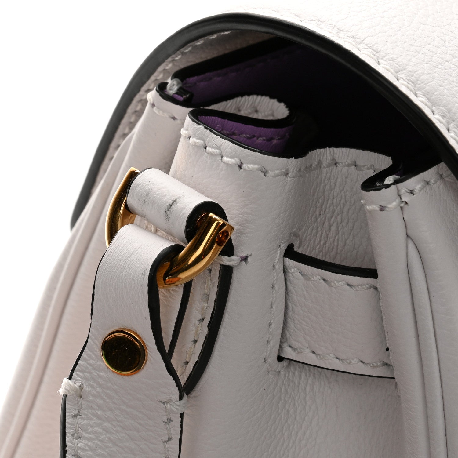 Versace Calfskin Medium La Medusa Top Handle Handbag Optical White 10 of 10