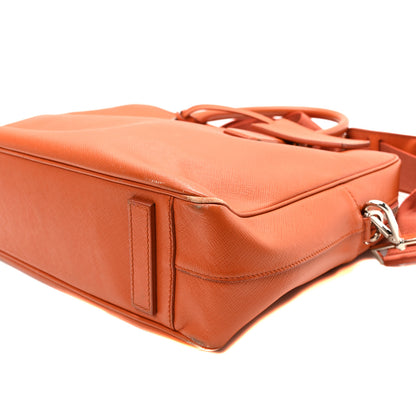 Prada Saffiano Travel Briefcase Papaya 9 of 9