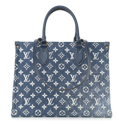 Louis Vuitton Monogram Jacquard Denim Onthego MM Bleu 1 of 10