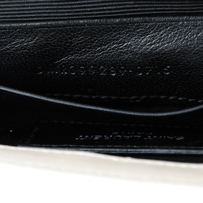 Saint Laurent Calfskin Matelasse Chevron Classic Monogram Baby Chain Bag Dove White 8 of 8