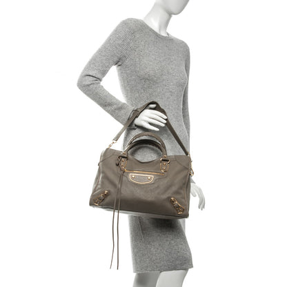 Balenciaga Chevre Gold Metallic Edge Hardware City Gris Taupe 2 of 7