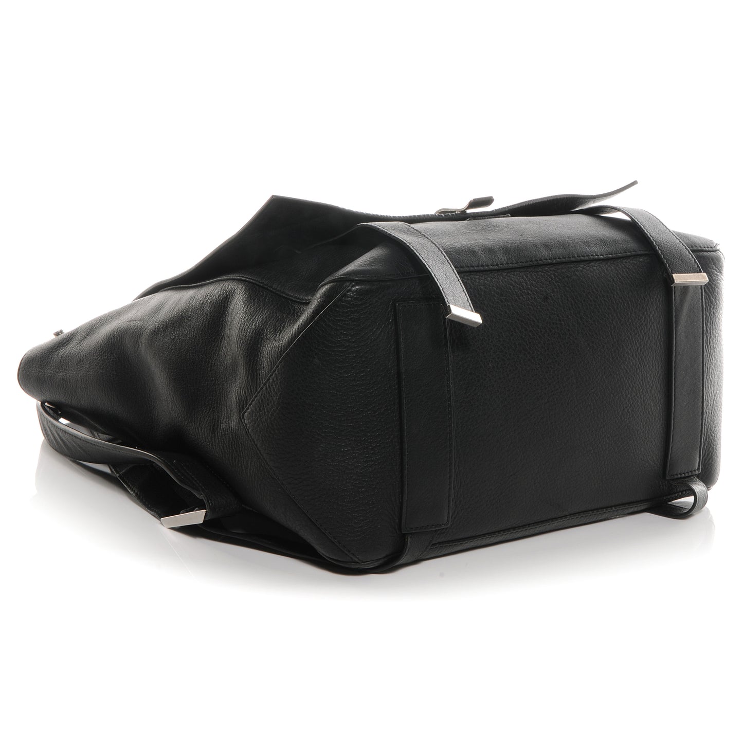 Leather Large Backpack Black