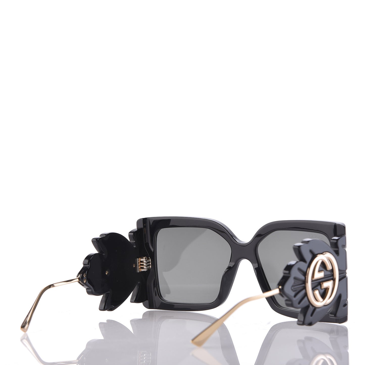 Acetate Square Frame Wing Sunglasses GG0535S Black