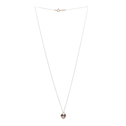 Tiffany 18K Rose Gold Mini Heart Lock Pendant Necklace 3 of 6