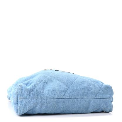 Chanel Denim Quilted Small Chanel 22 Light Blue 5 of 11