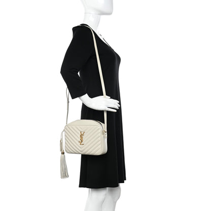 Saint Laurent Calfskin Matelasse Monogram Lou Camera Bag Crema Soft 2 of 11