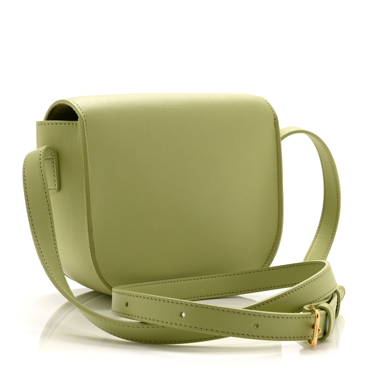 Celine Smooth Calfskin Cuir Triomphe Folco Crossbody Bag Light Jade 3 of 11