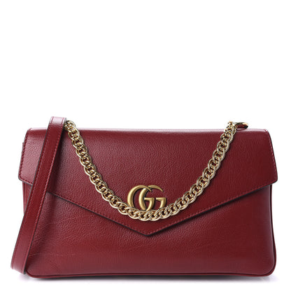 Gucci Calfskin Diagonal GG Medium Thiara Double Envelope Shoulder Bag Black Red 1 of 11